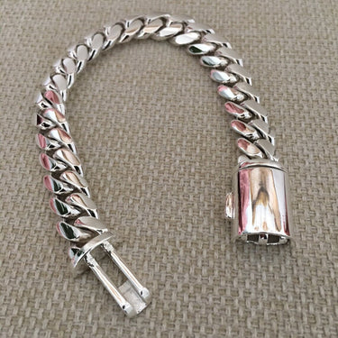 12mm Cuban Link Bracelet 999 Silver